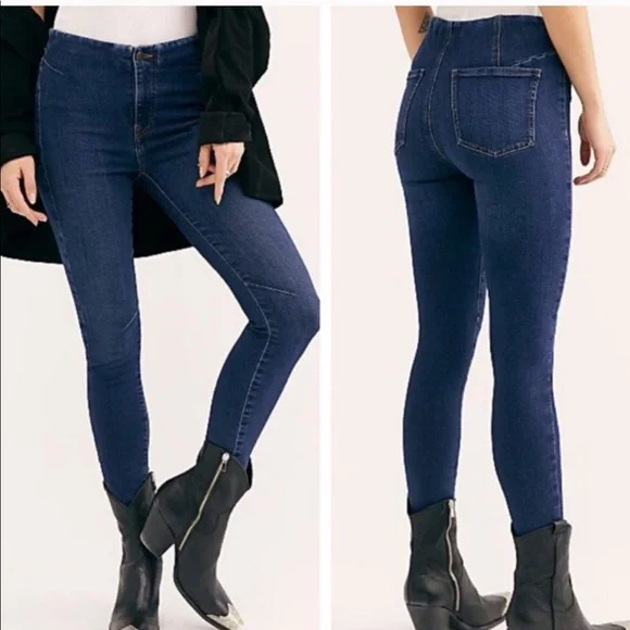 Free People Miles Away Dark Blue Skinny Jeans - Picture 13 of 13